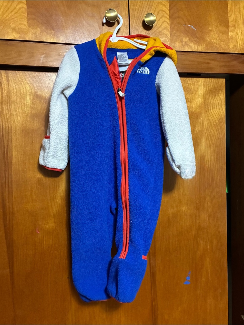 The North Face Kids Blue Hooded Fleece One-Piece